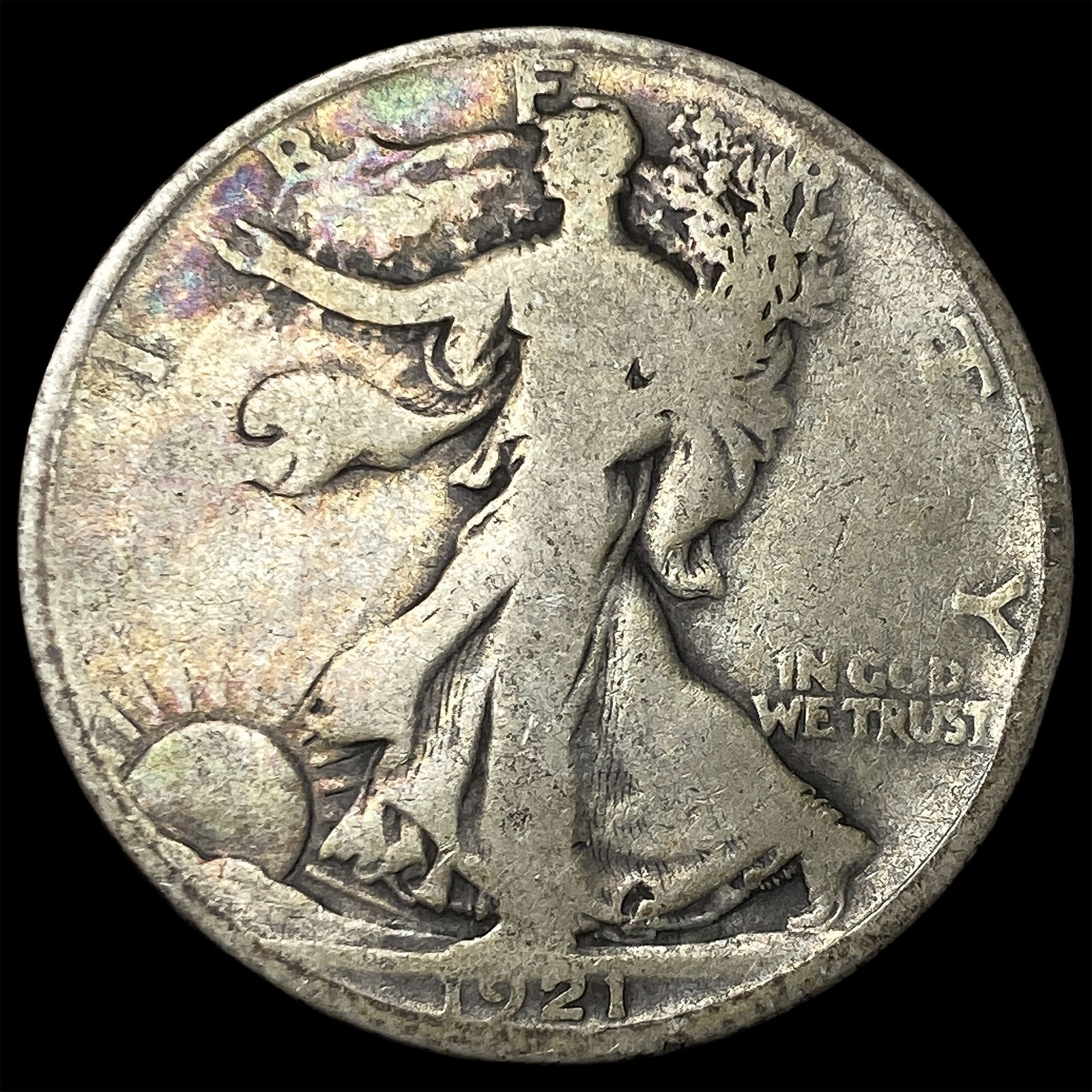 1921-D Silver Walking Liberty Half Dollar NICELY CIRCULATED: 1921-D Silver Walking Liberty Half Dollar NICELY CIRCULATED