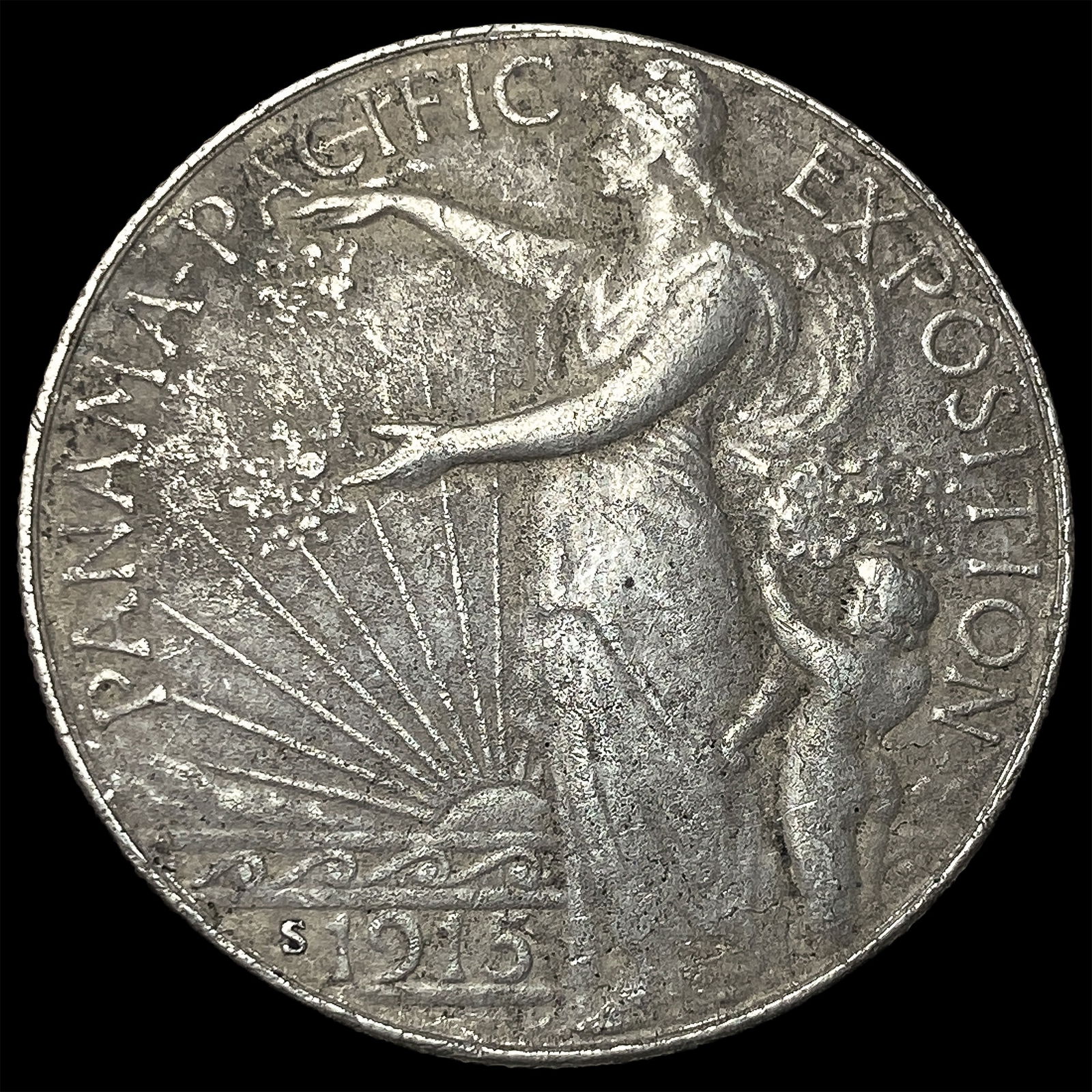 1915-S Silver Panama-Pacific Half Dollar NEARLY UNCIRCULATED: 1915-S Silver Panama-Pacific Half Dollar NEARLY UNCIRCULATED