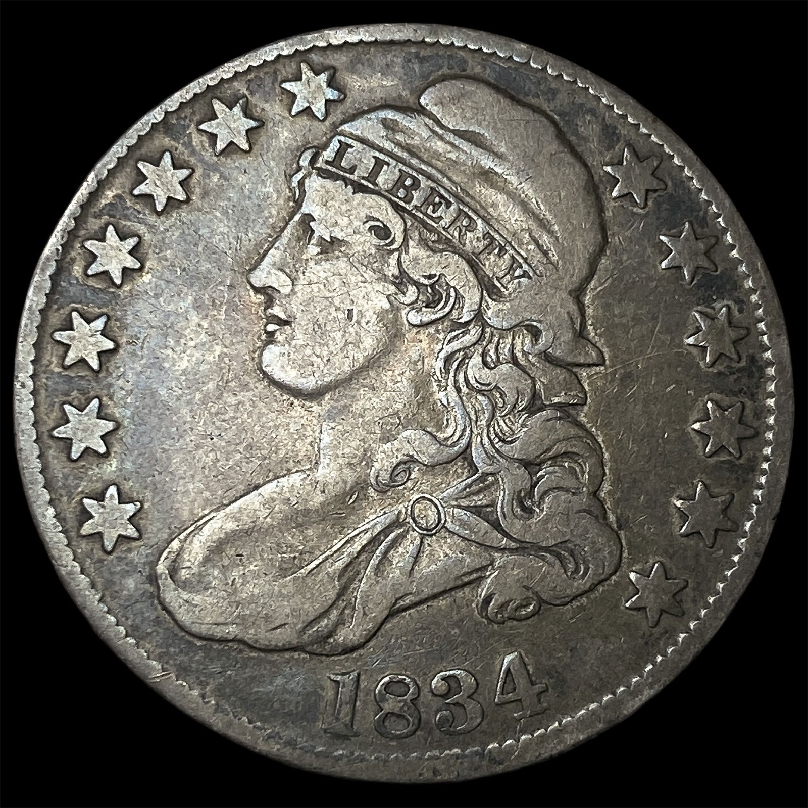 1834 Capped Bust Half Dollar NEARLY UNCIRCULATED: 1834 Capped Bust Half Dollar NEARLY UNCIRCULATED