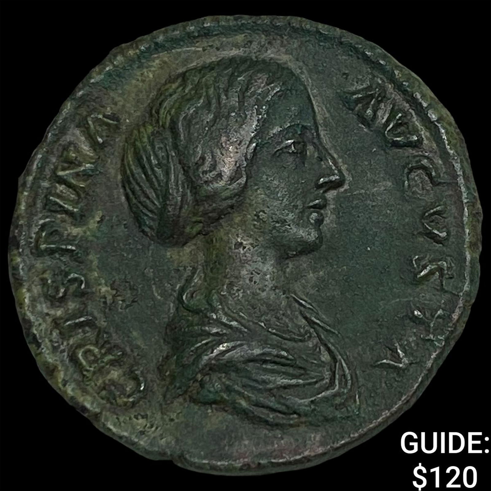 Roman Empire Faustina II 161-176 AD Bronze AS HIGH GRADE: Roman Empire Faustina II 161-176 AD Bronze AS HIGH GRADE