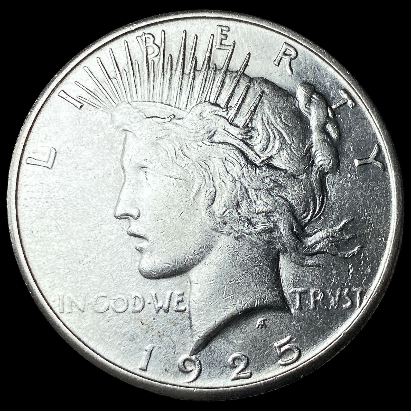1925-S Silver Peace Dollar CHOICE AU: 1925-S Silver Peace Dollar CHOICE AU