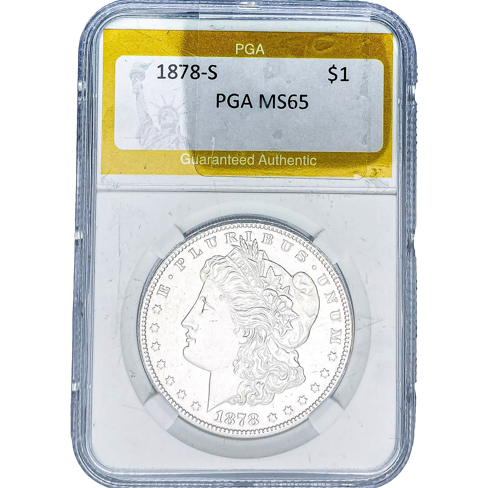1878-S Morgan Silver Dollar PGA MS65: 1878-S Morgan Silver Dollar PGA MS65