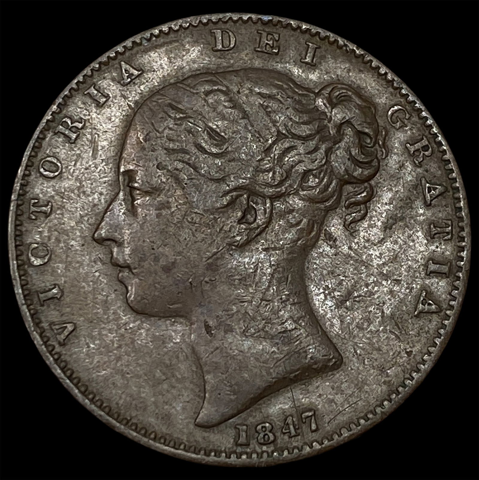 1847 Great Britain Copper Farthing CLOSELY UNCIRCULATED (1 of 2)