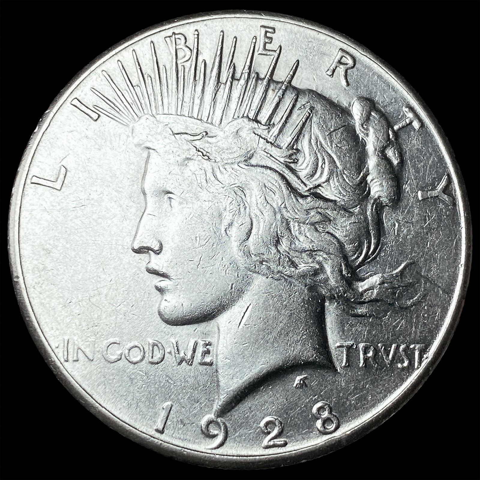 1928-S Silver Peace Dollar CHOICE AU: 1928-S Silver Peace Dollar CHOICE AU