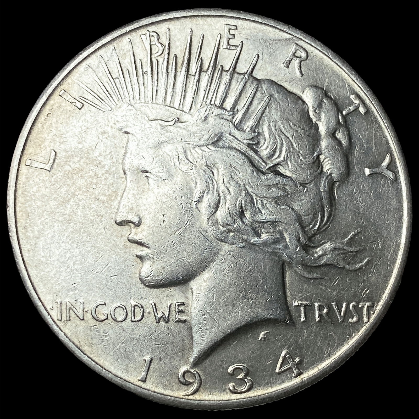 1934 Silver Peace Dollar CLOSELY UNCIRCULATED: 1934 Silver Peace Dollar CLOSELY UNCIRCULATED