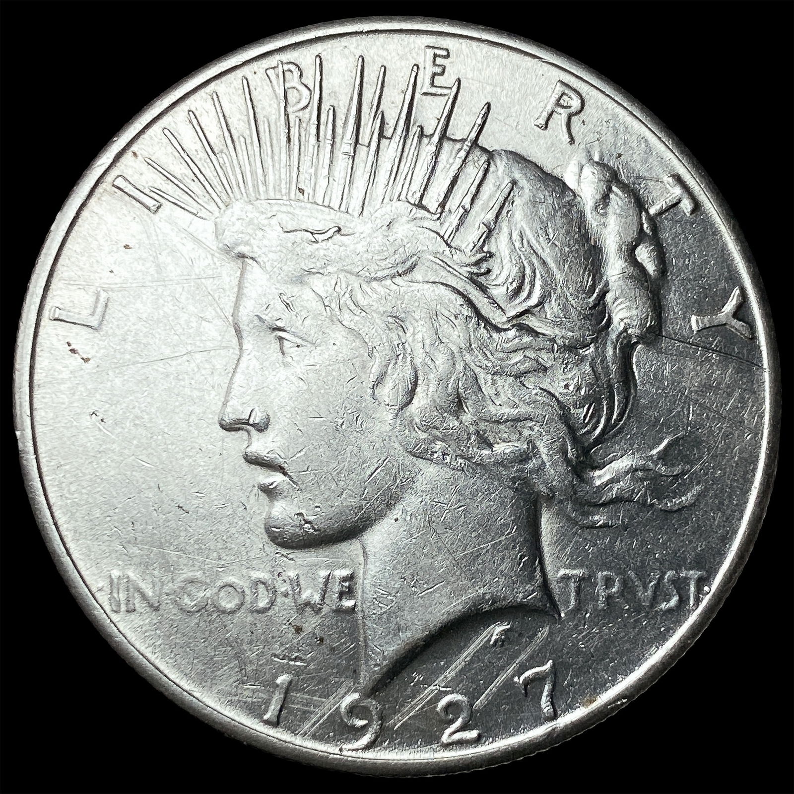 1927-S Silver Peace Dollar CHOICE AU (1 of 2)