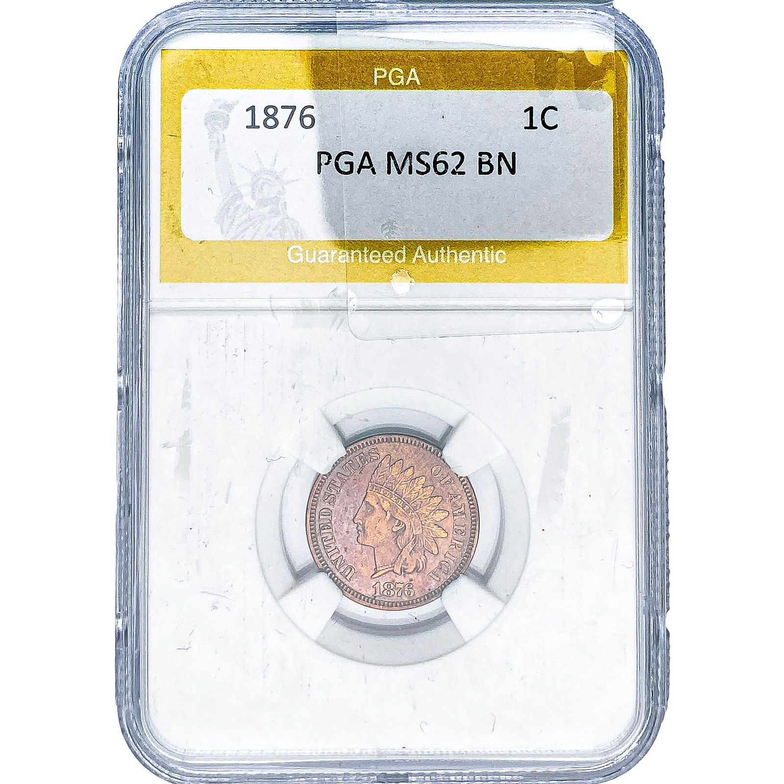 1876 Indian Head Cent PGA MS62 BN (1 of 2)