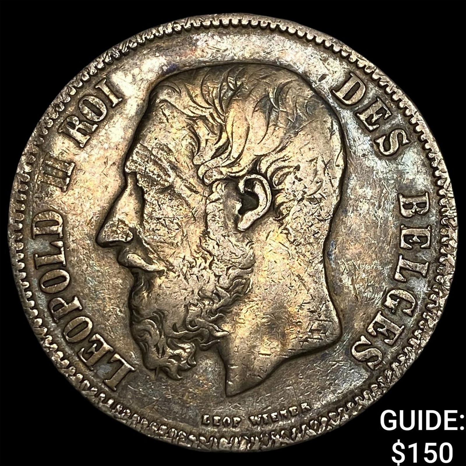 1869 Belgium Silver 5 Francs UNCIRCULATED (1 of 2)