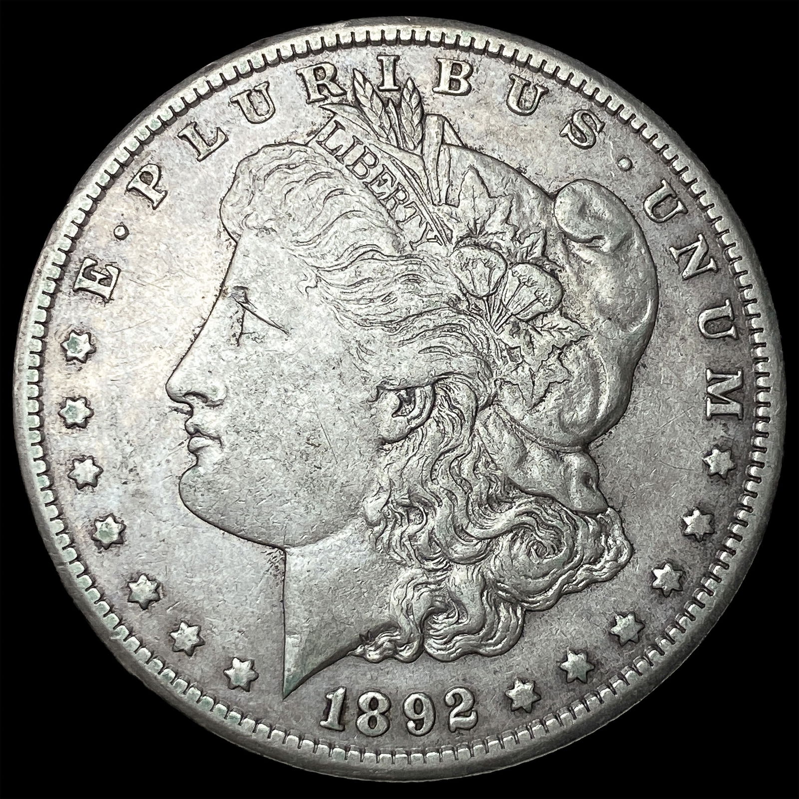 1892-CC Silver Morgan Dollar NEARLY UNCIRCULATED: 1892-CC Silver Morgan Dollar NEARLY UNCIRCULATED