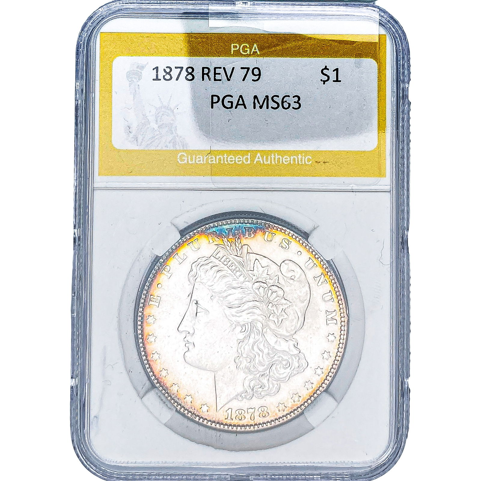 1878 REV 79 Morgan Silver Dollar PGA MS63: 1878 REV 79 Morgan Silver Dollar PGA MS63