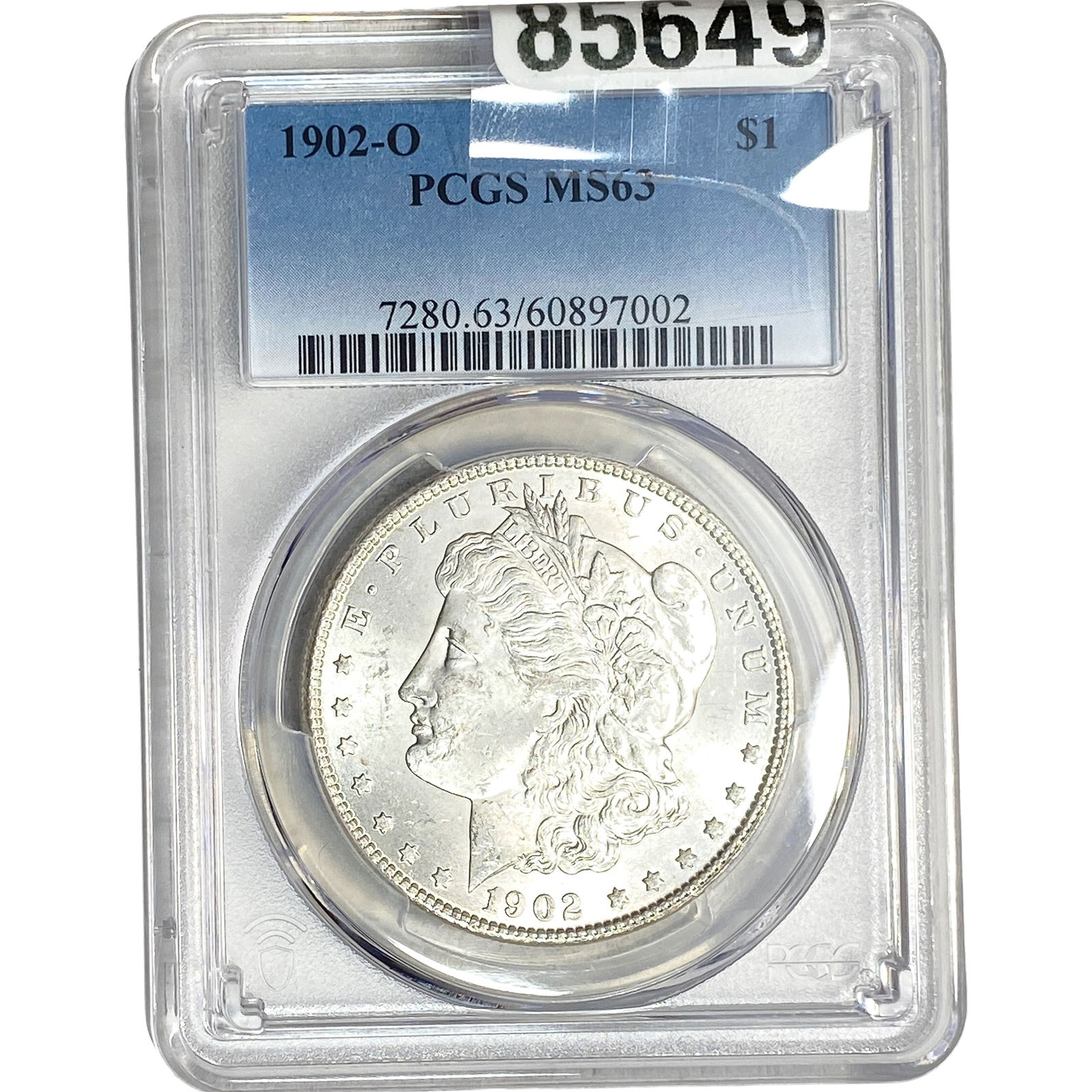 1902-O Morgan Silver Dollar PCGS MS63: 1902-O Morgan Silver Dollar PCGS MS63
