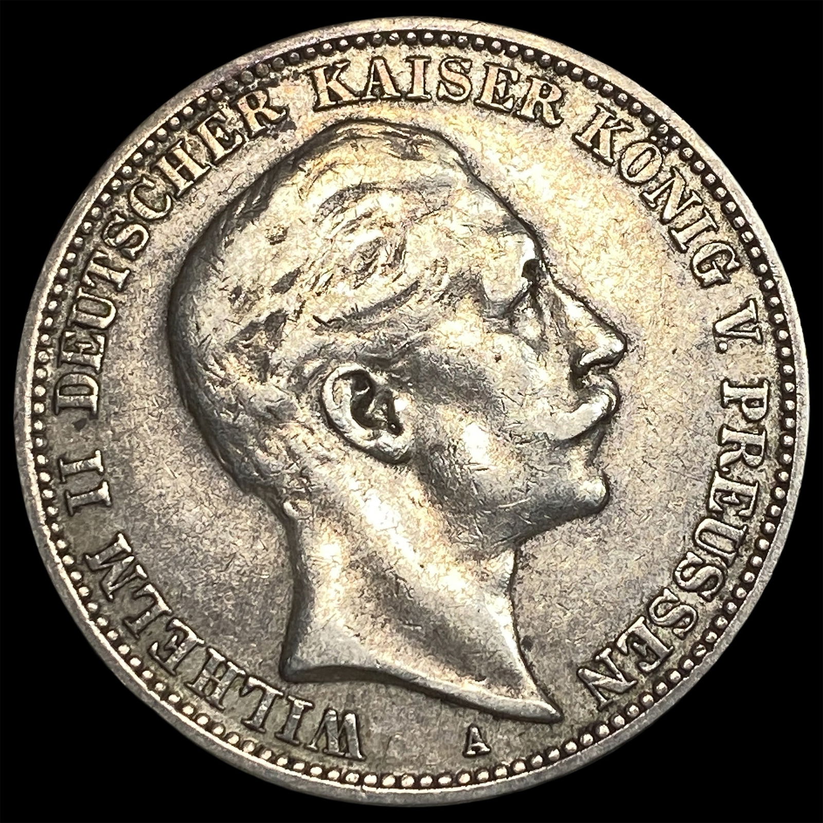 1909 Germany Silver 3 Marks CLOSELY UNCIRCULATED: 1909 Germany Silver 3 Marks CLOSELY UNCIRCULATED