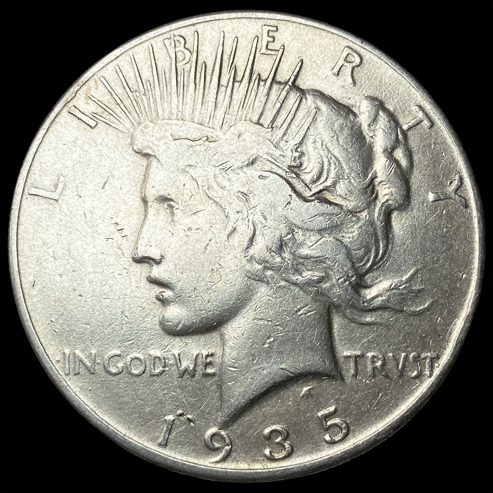 1935 Silver Peace Dollar ABOUT UNCIRCULATED: 1935 Silver Peace Dollar ABOUT UNCIRCULATED
