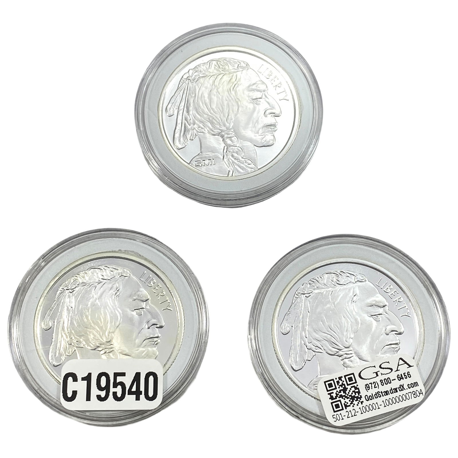[3 Coins] Silver Buffalo 1oz Coin: [3 Coins] Silver Buffalo 1oz Coin
