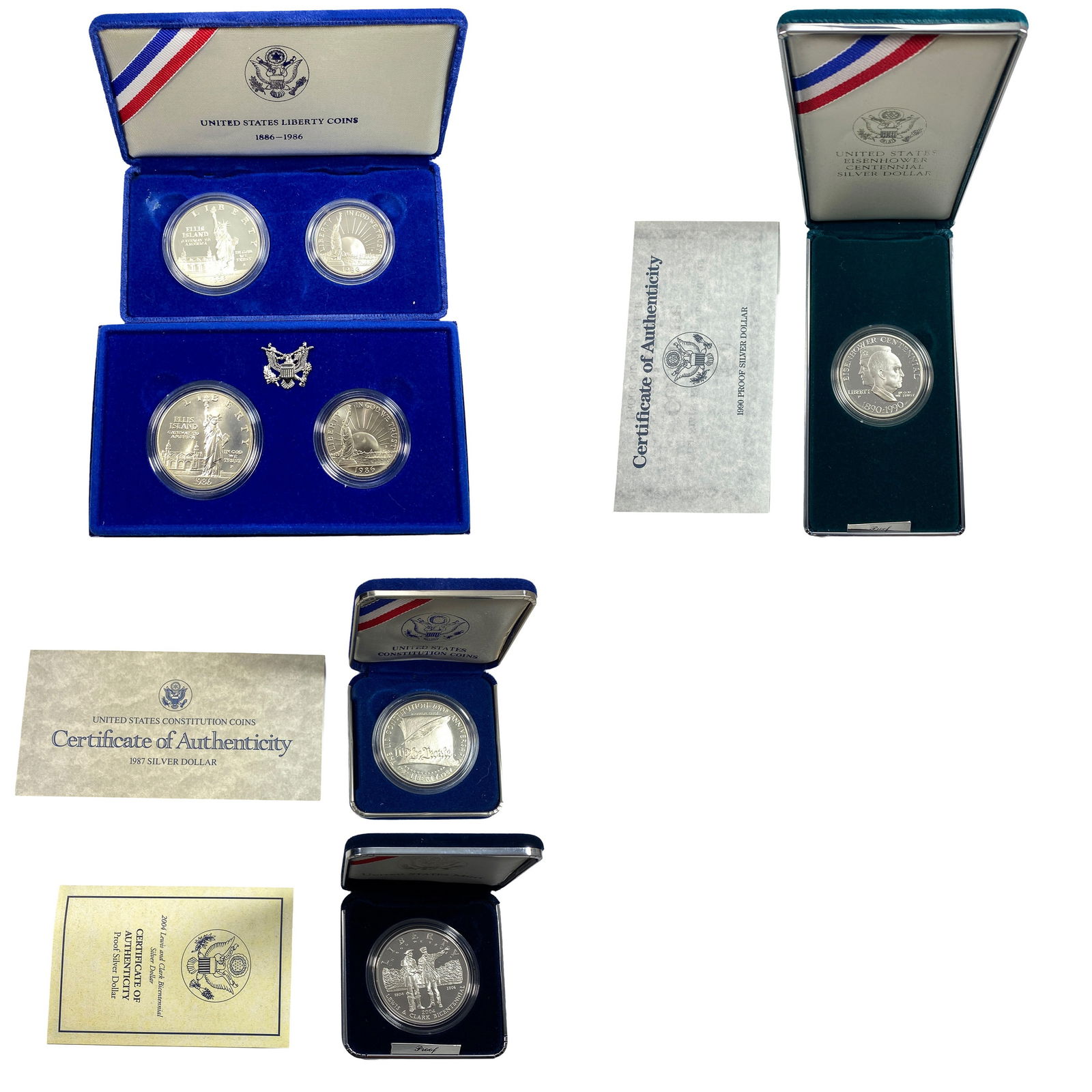 [5] Various Dates 2 Coin Statue of Liberty Proof: [5] Various Dates 2 Coin Statue of Liberty Proof
