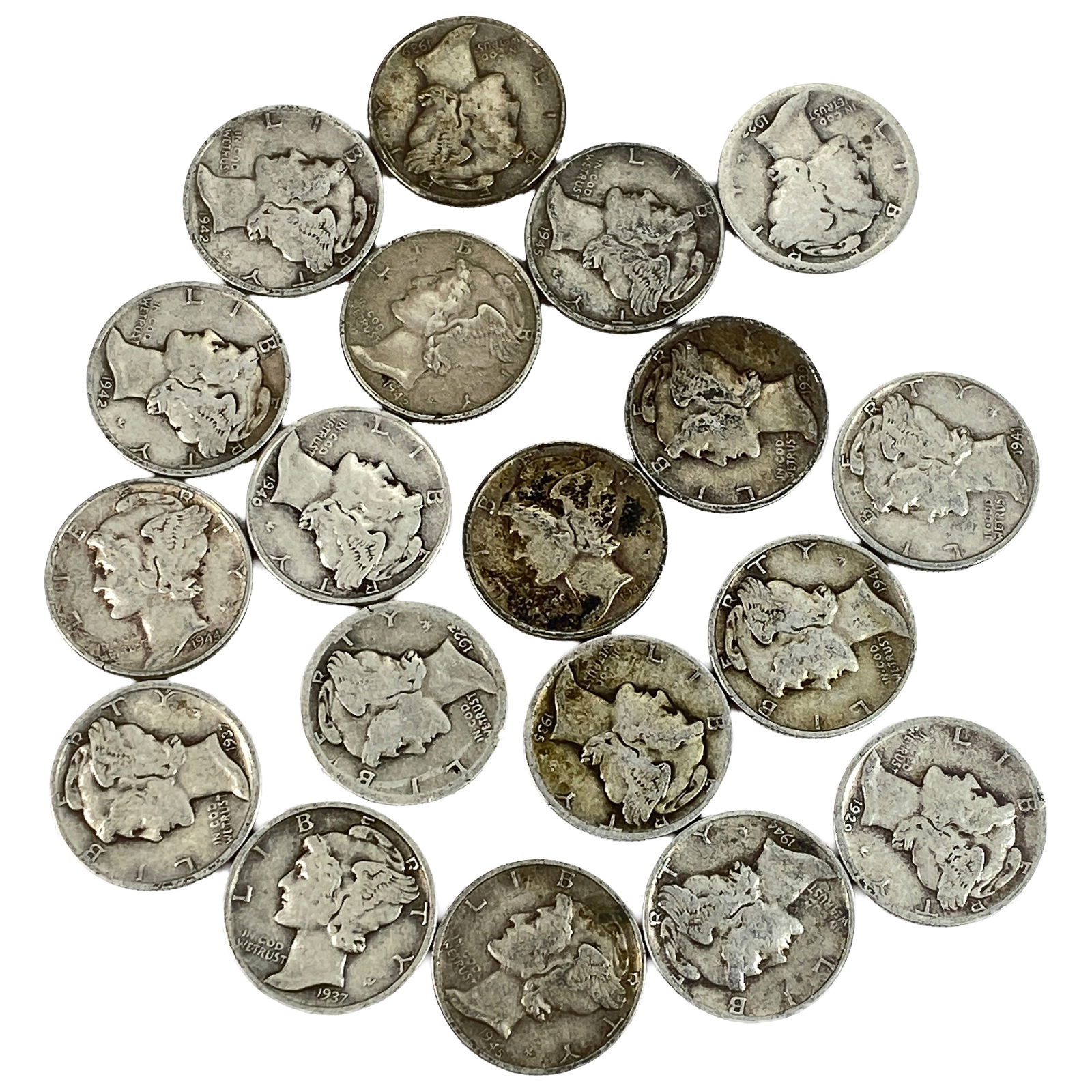 Bag of unsearched Mercury Dimes: Bag of unsearched Mercury Dimes
