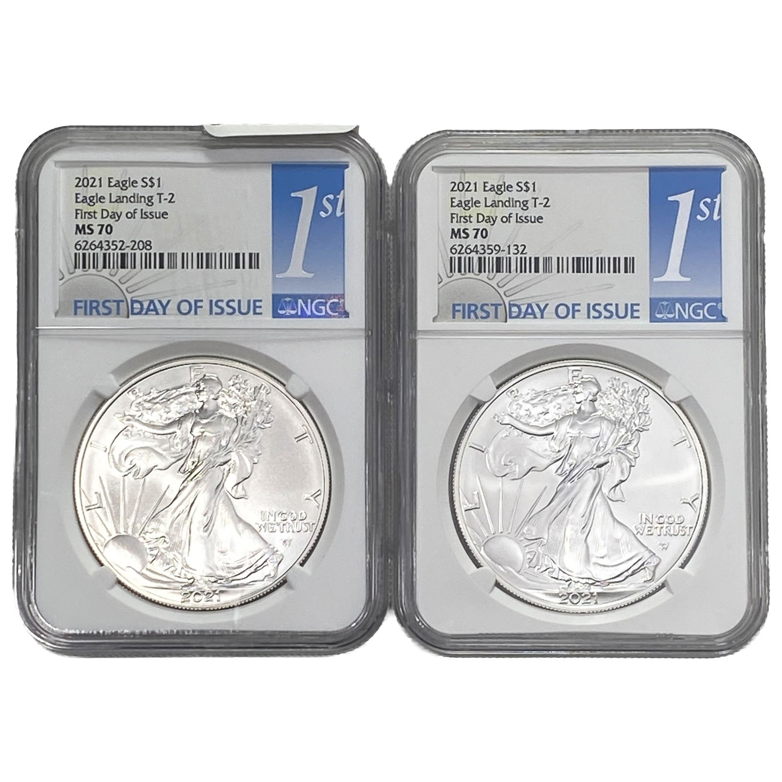 [2 Coins] 2021 Silver Eagle NGC MS70: [2 Coins] 2021 Silver Eagle NGC MS70