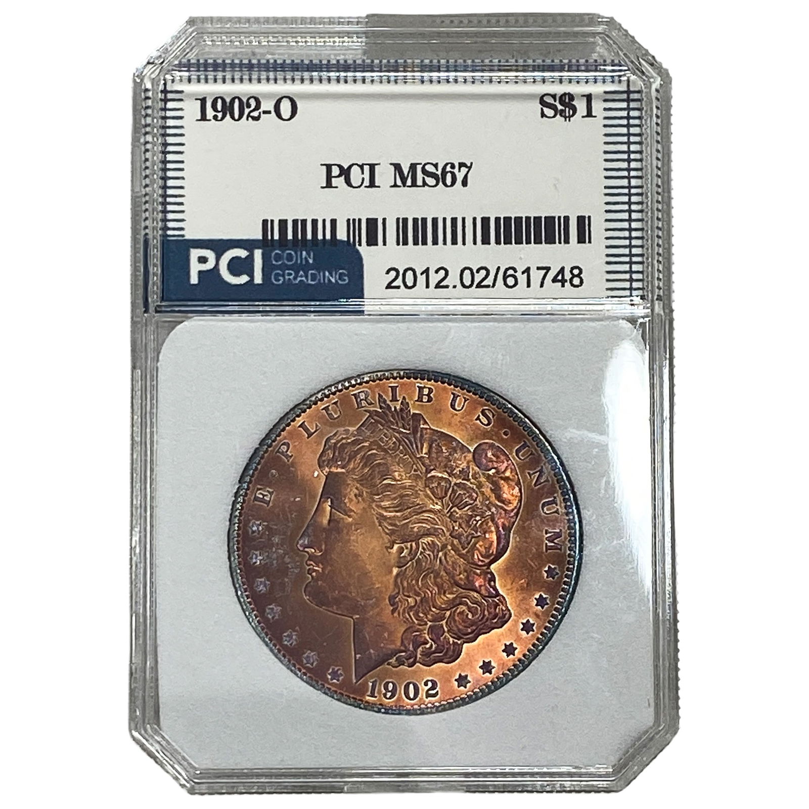 1902-O Morgan Silver Dollar PCI MS67: 1902-O Morgan Silver Dollar PCI MS67