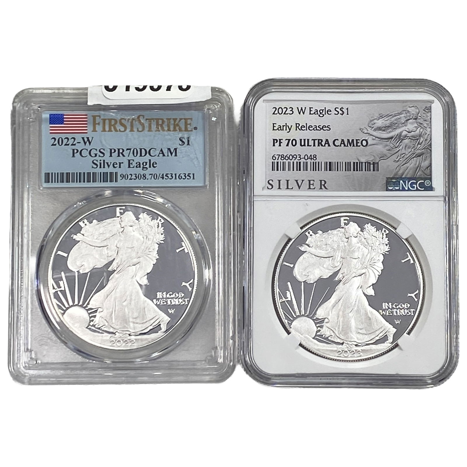 [2 Coins] 2022-2023 Silver Eagle PCGS/NGC PR70 (1 of 2)