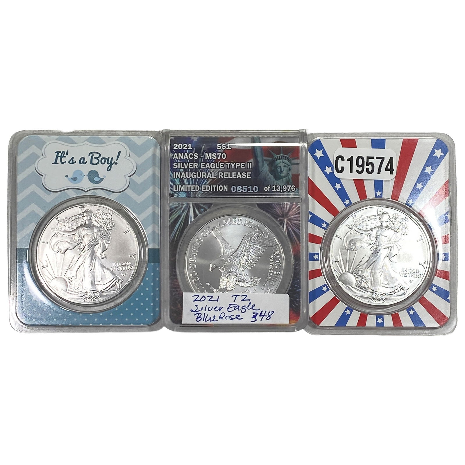 [3 Coins] 2021-2023 Silver Eagle ANACS MS70: [3 Coins] 2021-2023 Silver Eagle ANACS MS70