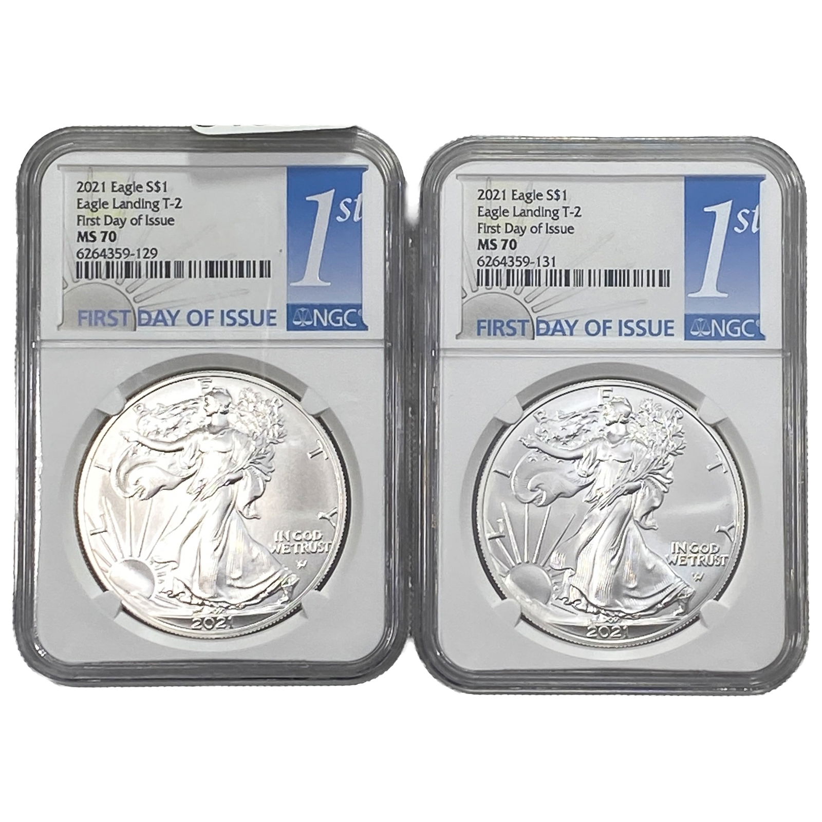 [2 Coins] 2021 Silver Eagle NGC MS70: [2 Coins] 2021 Silver Eagle NGC MS70