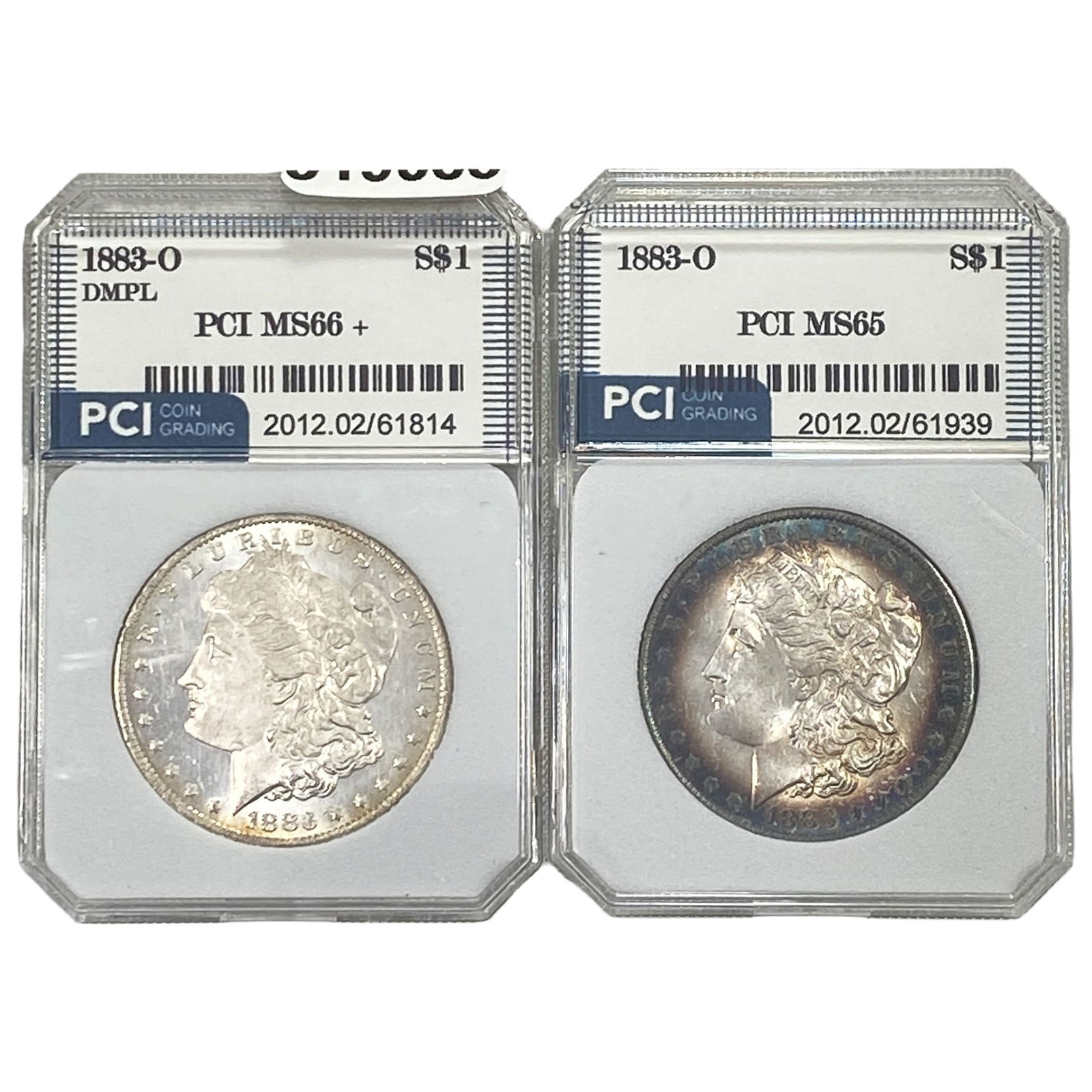 [2 Coins] 1883-O Morgan Silver Dollar PCI MS65-66: [2 Coins] 1883-O Morgan Silver Dollar PCI MS65-66
