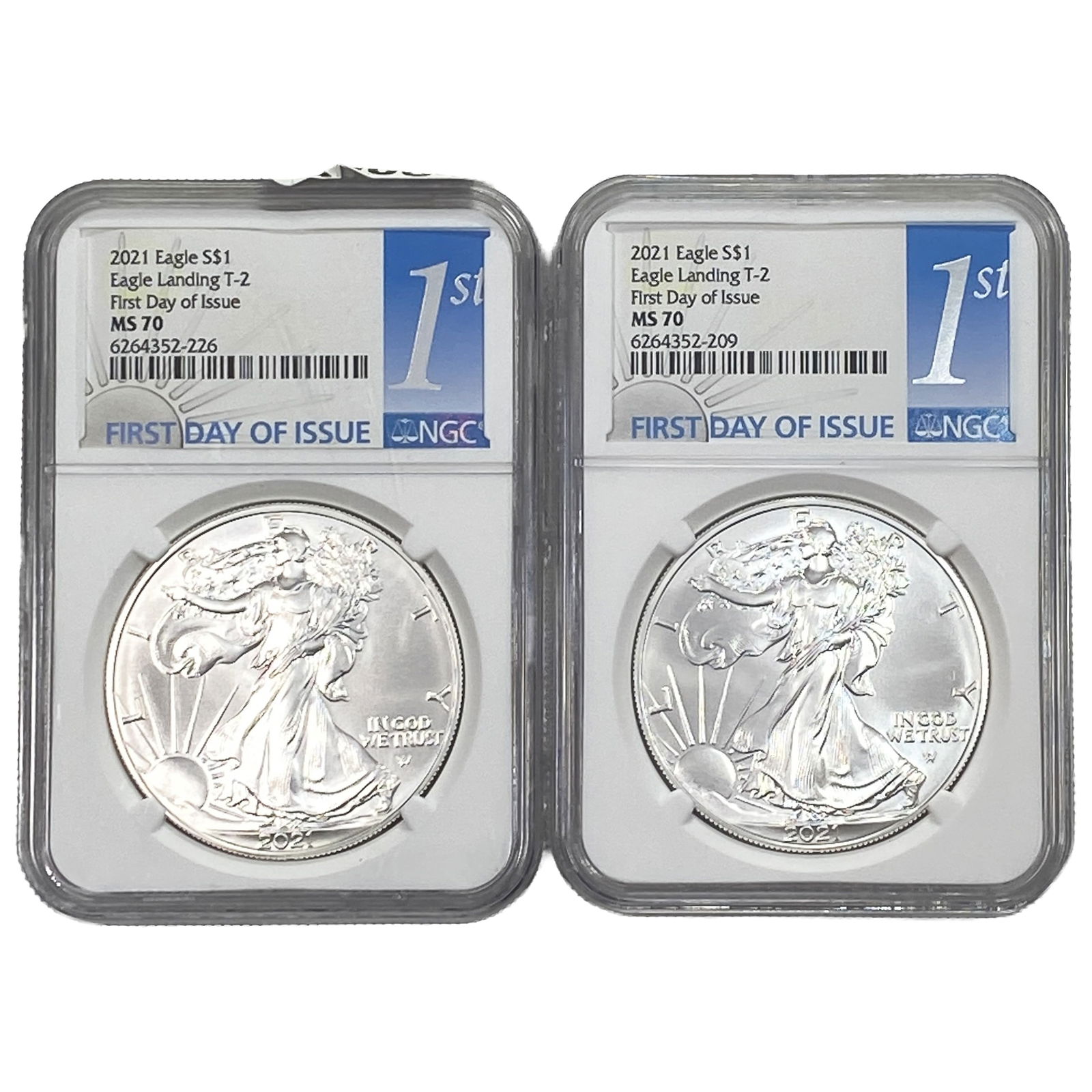 [2 Coins] 2021 Silver Eagle NGC MS70: [2 Coins] 2021 Silver Eagle NGC MS70