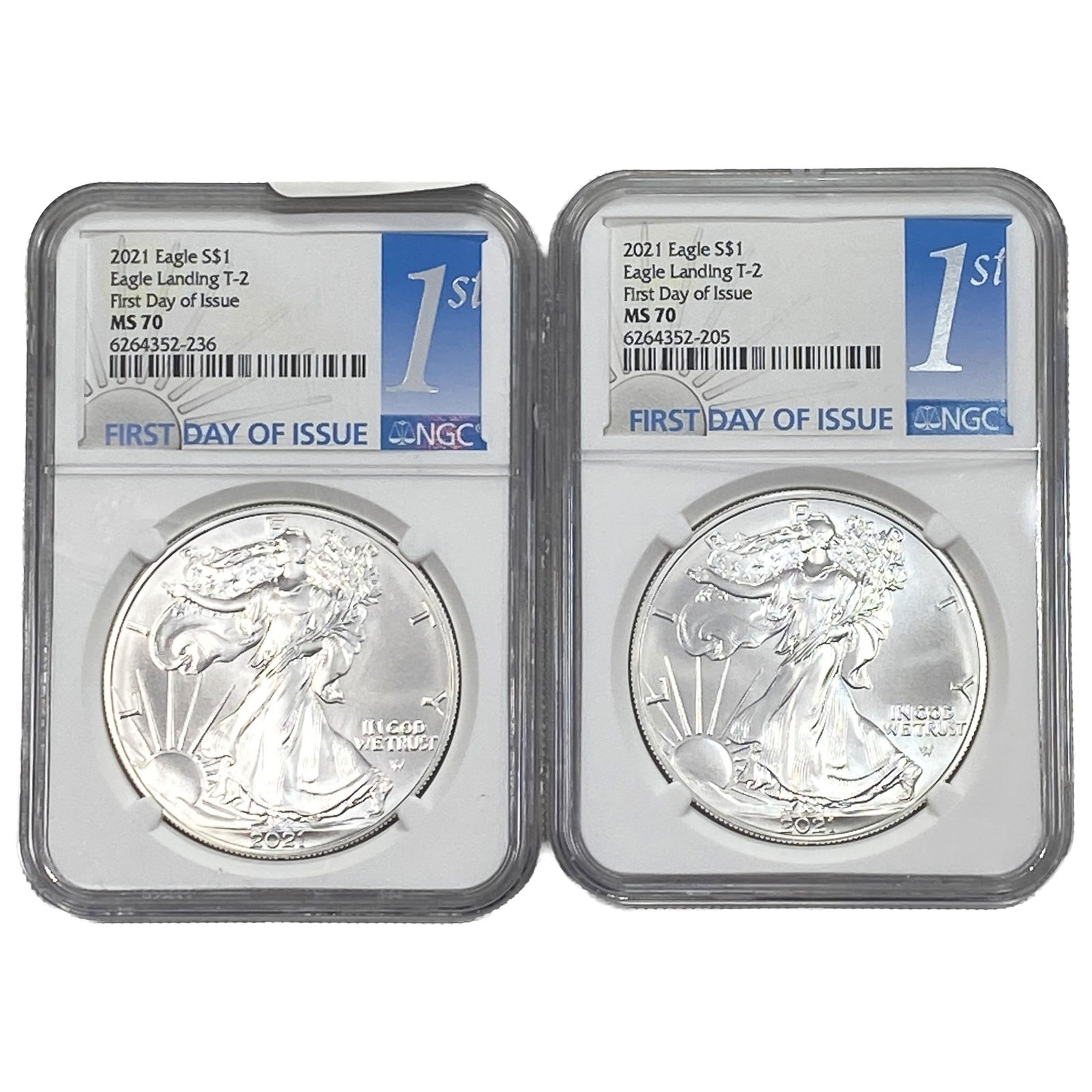 [2 Coins] 2021 Silver Eagle NGC MS70: [2 Coins] 2021 Silver Eagle NGC MS70