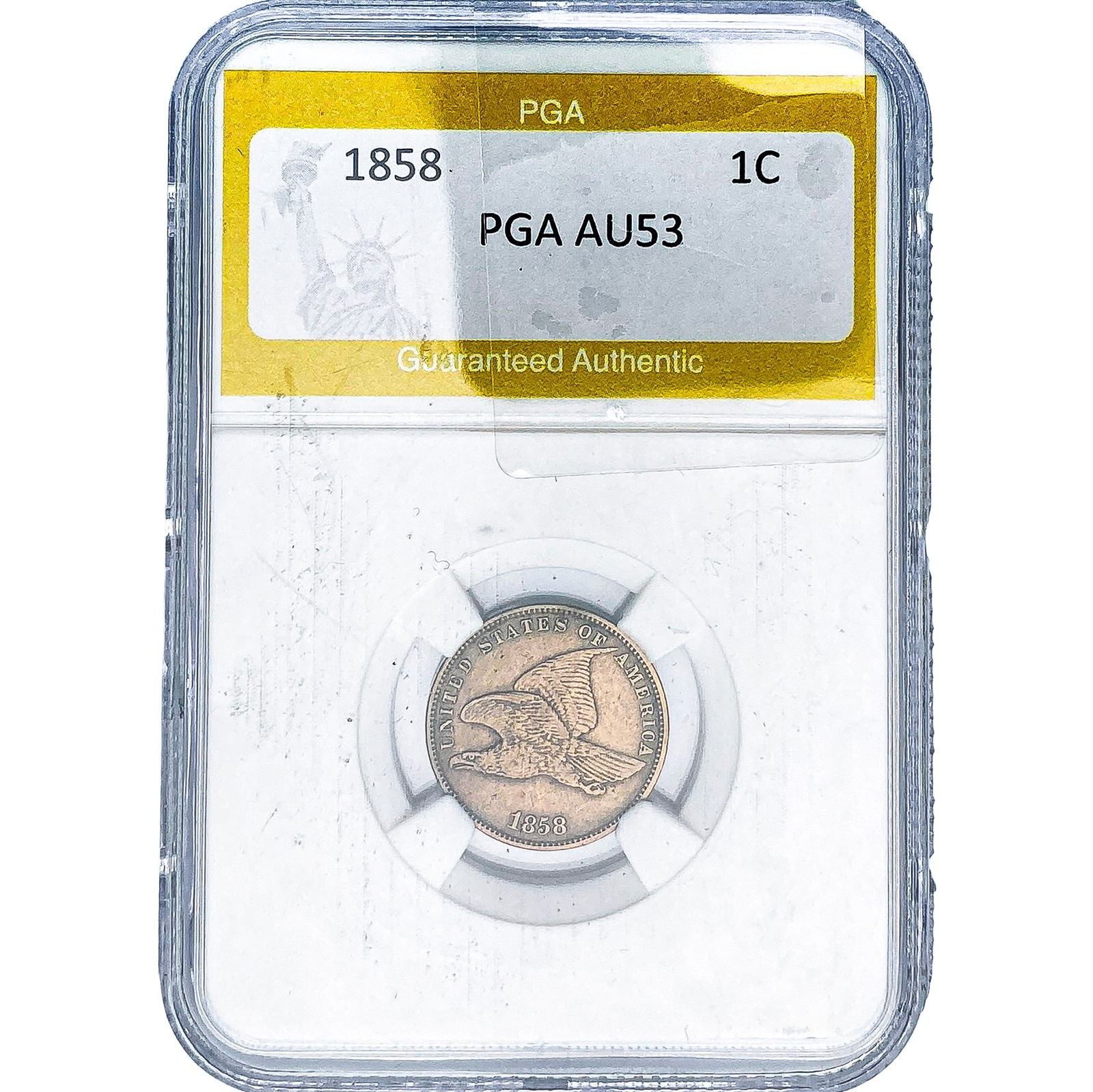 1858 Flying Eagle Cent PGA AU53: 1858 Flying Eagle Cent PGA AU53