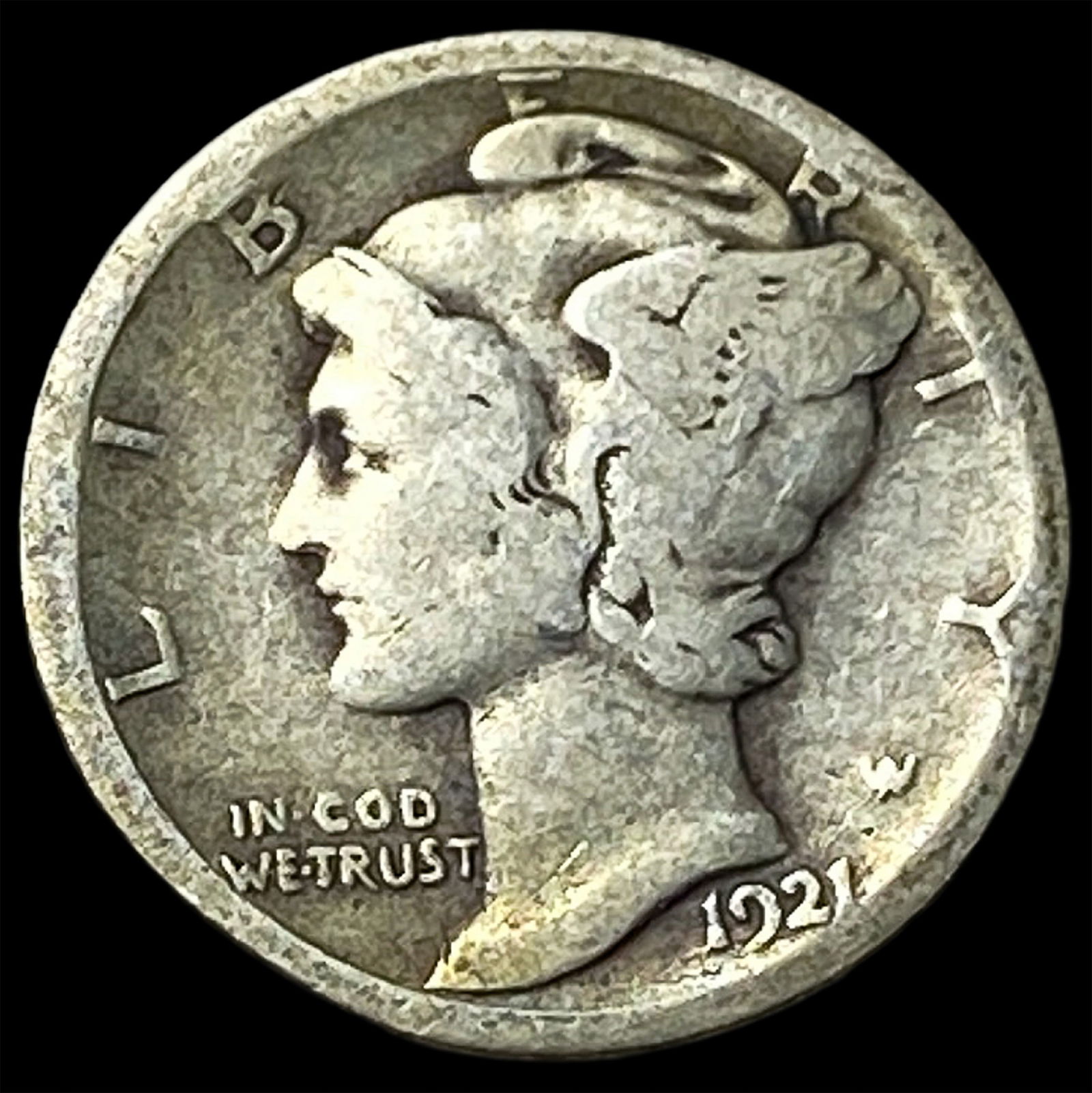 1921 Mercury Dime NICELY CIRCULATED (1 of 2)