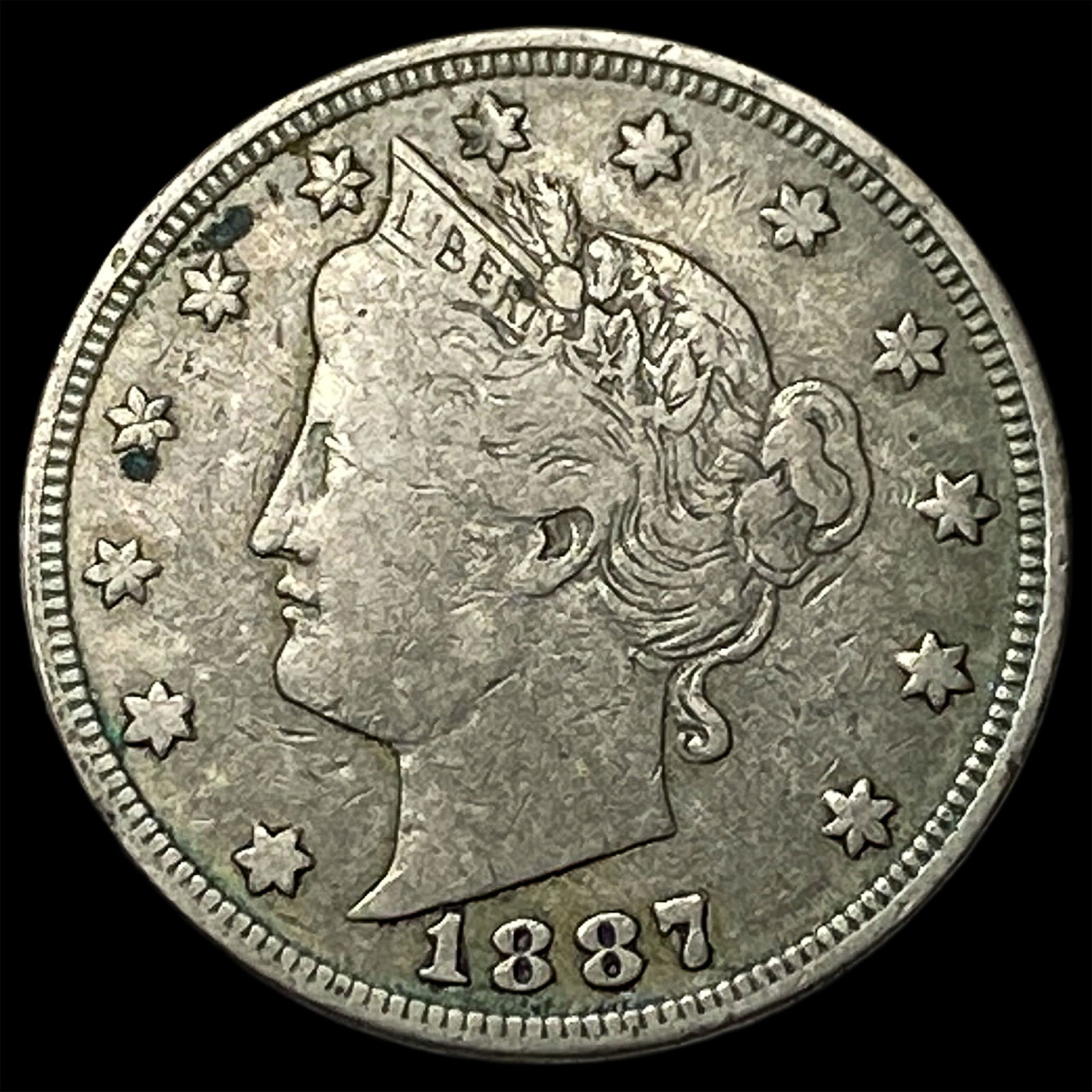 1887 Liberty Head Nickel ABOUT UNCIRCULATED: 1887 Liberty Head Nickel ABOUT UNCIRCULATED