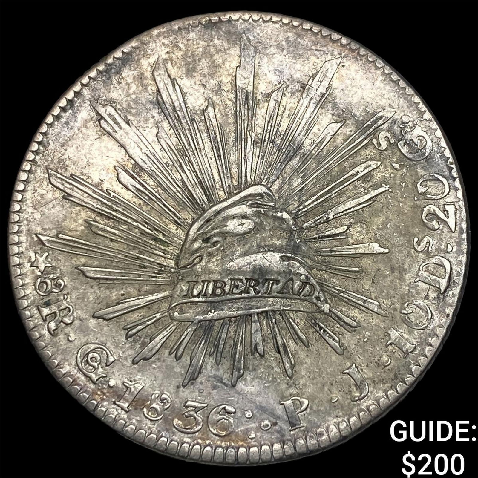 1836 Mexico Silver 8 Reales NEARLY UNCIRCULATED: 1836 Mexico Silver 8 Reales NEARLY UNCIRCULATED