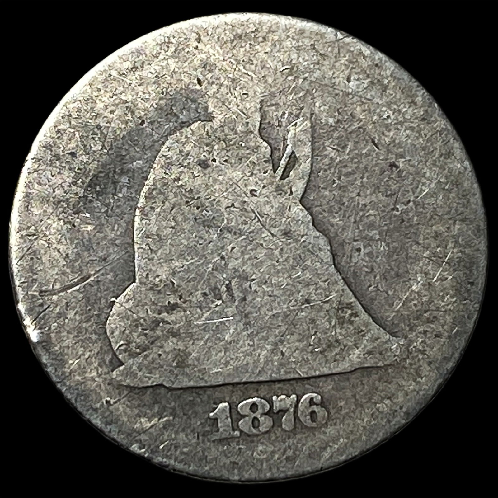 1876 Silver Seated Liberty Quarter NICELY CIRCULATED: 1876 Silver Seated Liberty Quarter NICELY CIRCULATED
