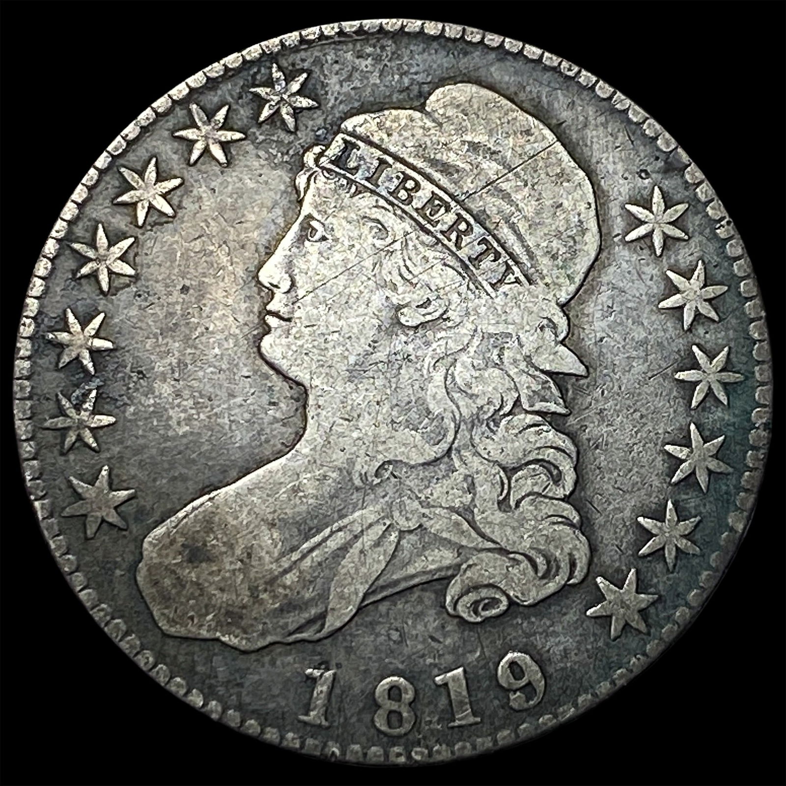 1819 Capped Bust Half Dollar LIGHTLY CIRCULATED (1 of 2)