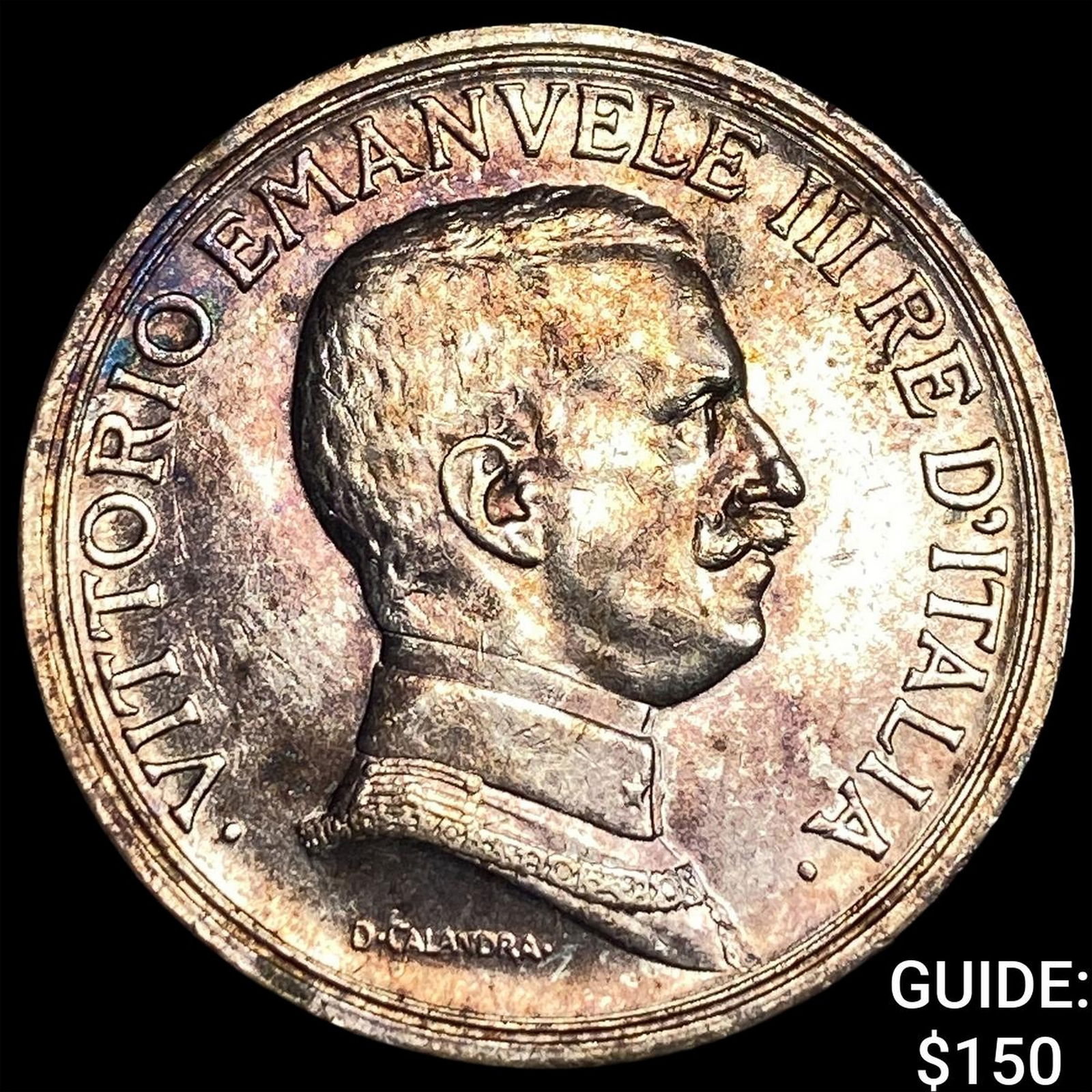 1915-R Italy Silver 2 Lire CHOICE BU: 1915-R Italy Silver 2 Lire CHOICE BU