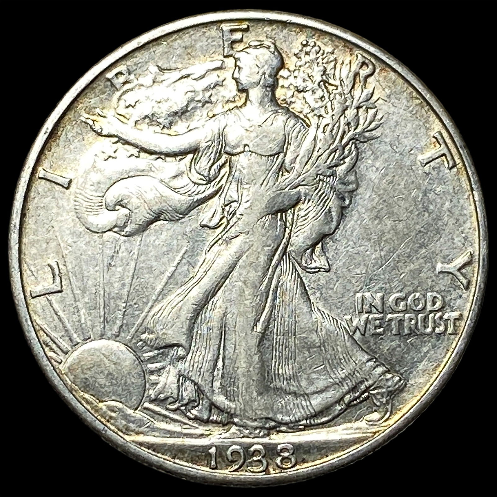 1938-D Silver Walking Liberty Half Dollar CLOSELY UNCIRCULATED: 1938-D Silver Walking Liberty Half Dollar CLOSELY UNCIRCULATED