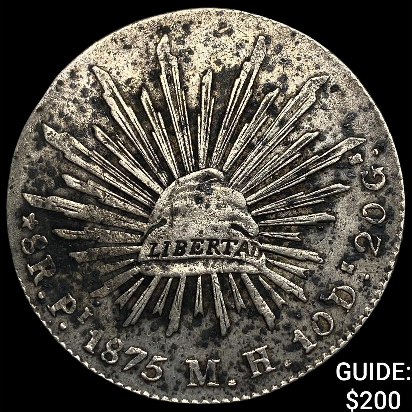 1875 Mexico Silver 8 Reales CLOSELY UNCIRCULATED: 1875 Mexico Silver 8 Reales CLOSELY UNCIRCULATED