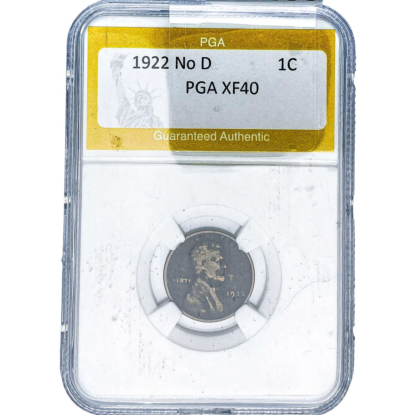 1922 No D Wheat Cent PGA XF40: 1922 No D Wheat Cent PGA XF40