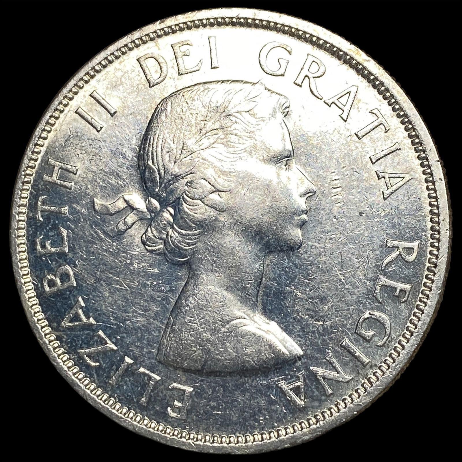 1958 Canada Silver Death Totem 1 Dollar CHOICE AU: 1958 Canada Silver Death Totem 1 Dollar CHOICE AU