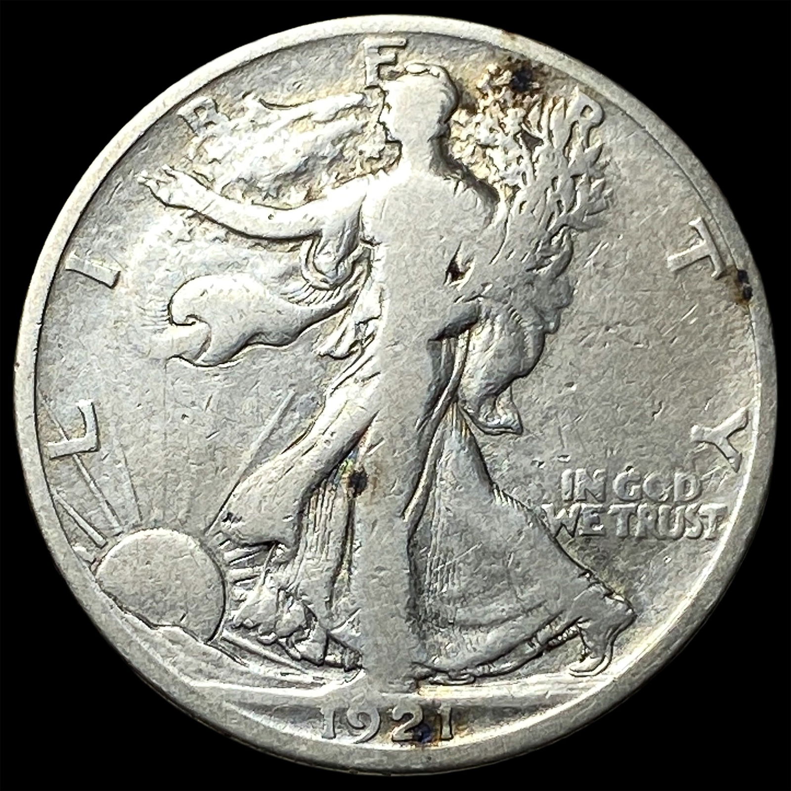 1921-D Silver Walking Liberty Half Dollar LIGHTLY CIRCULATED (1 of 2)