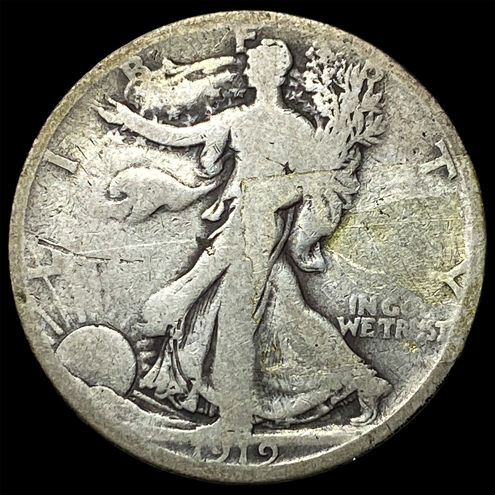 1919-S Silver Walking Liberty Half Dollar NICELY CIRCULATED: 1919-S Silver Walking Liberty Half Dollar NICELY CIRCULATED