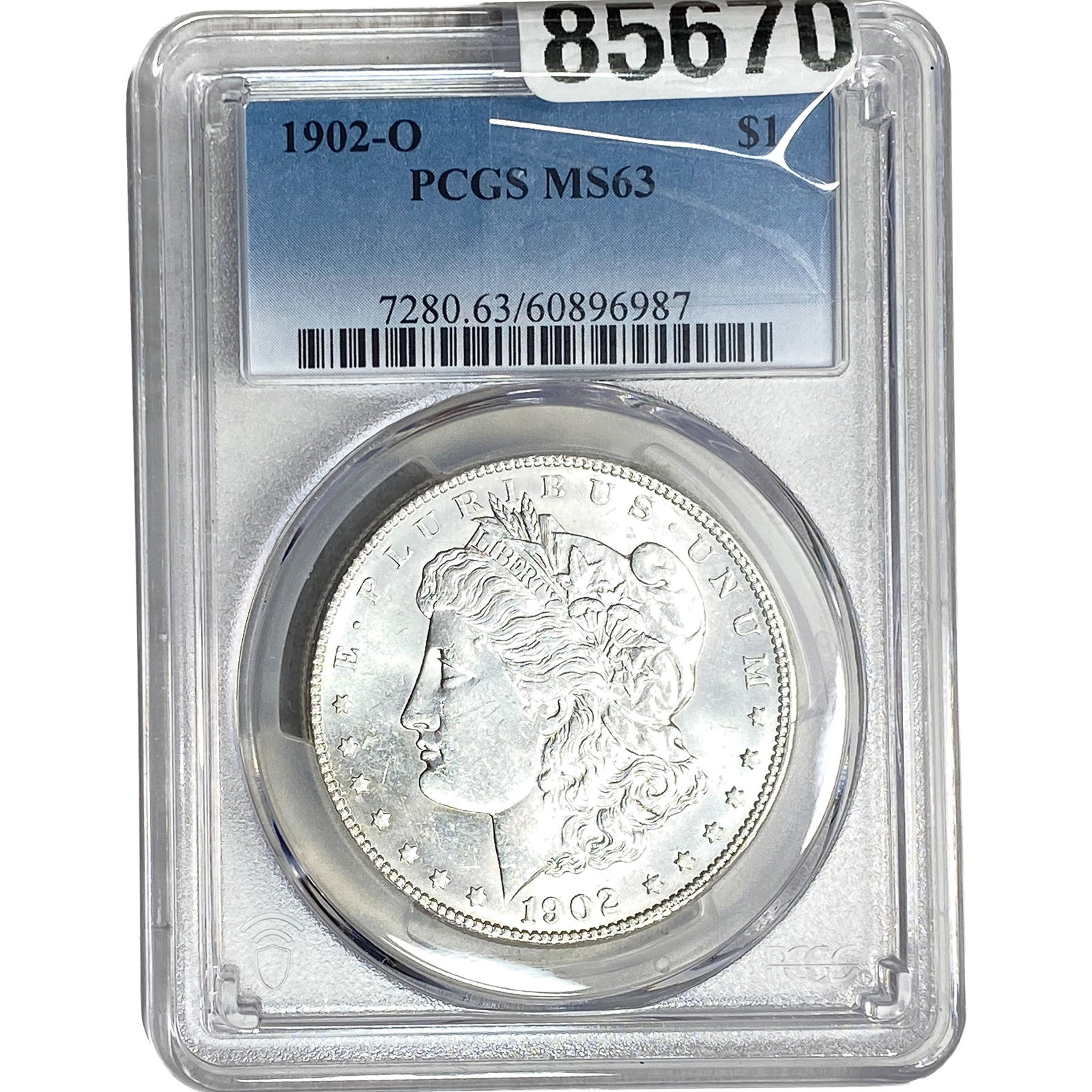 1902-O Morgan Silver Dollar PCGS MS63: 1902-O Morgan Silver Dollar PCGS MS63