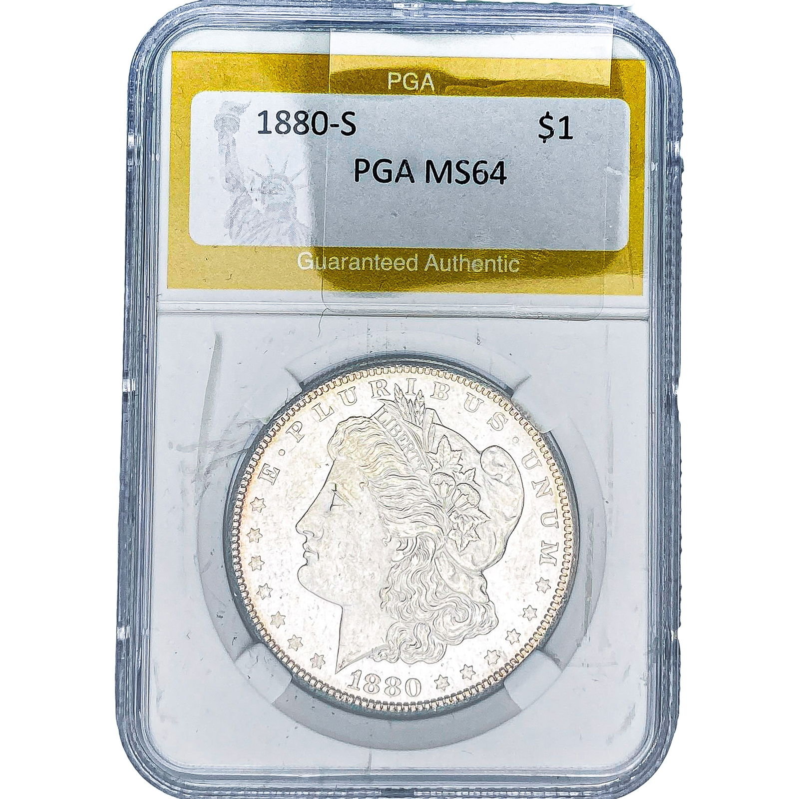 1880-S Morgan Silver Dollar PGA MS64: 1880-S Morgan Silver Dollar PGA MS64