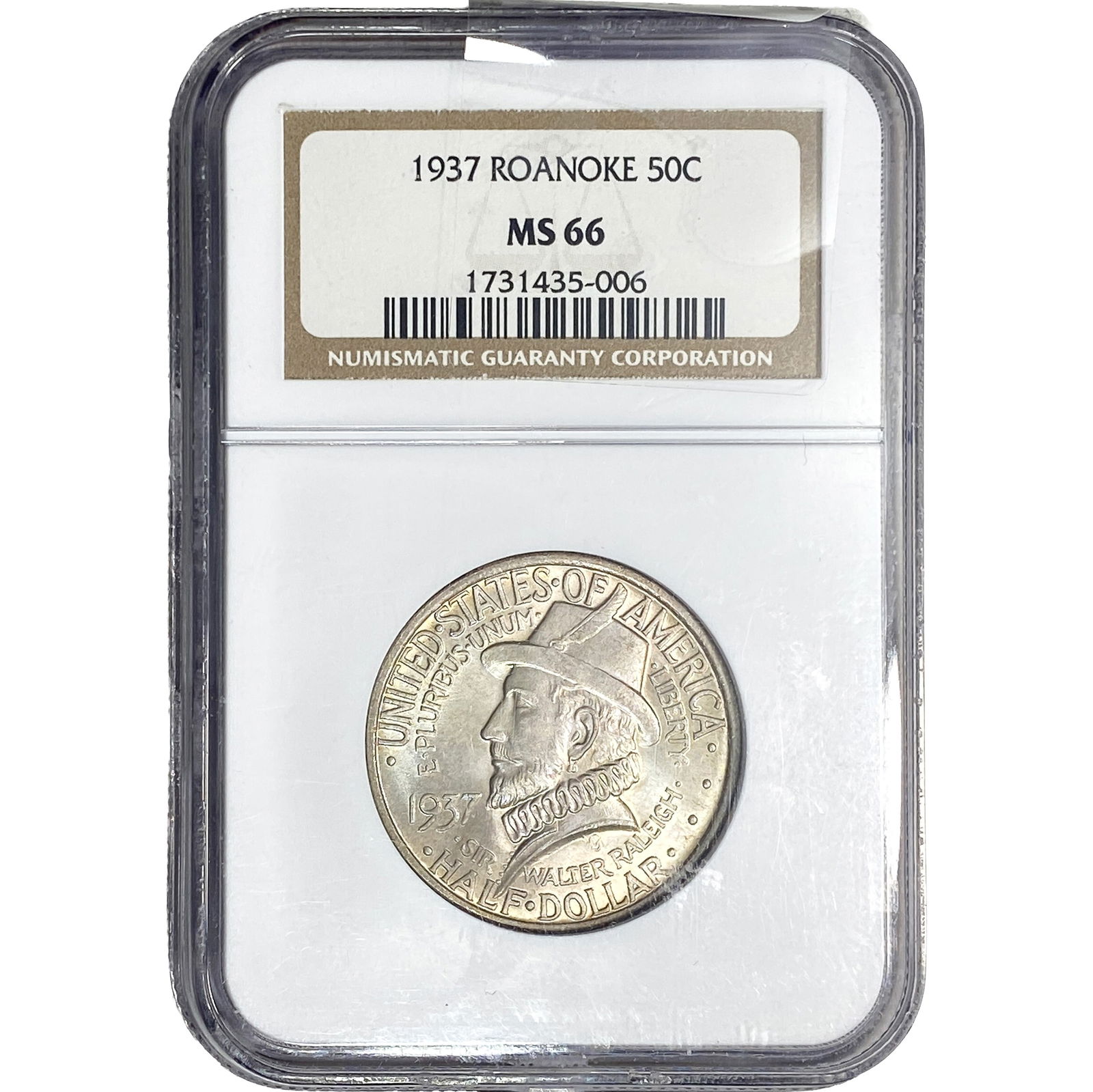 1937 Roanoke Half Dollar NGC MS66 (1 of 2)