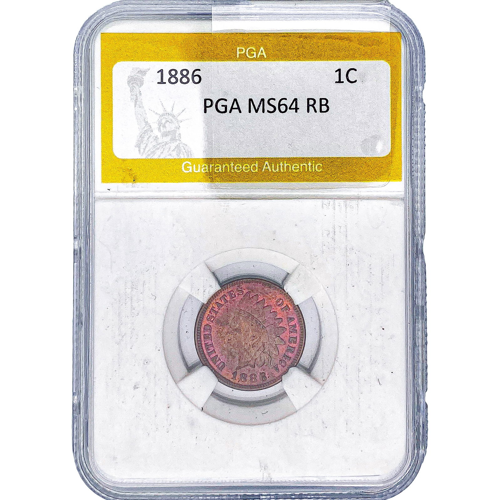 1886 Indian Head Cent PGA MS64 RB: 1886 Indian Head Cent PGA MS64 RB
