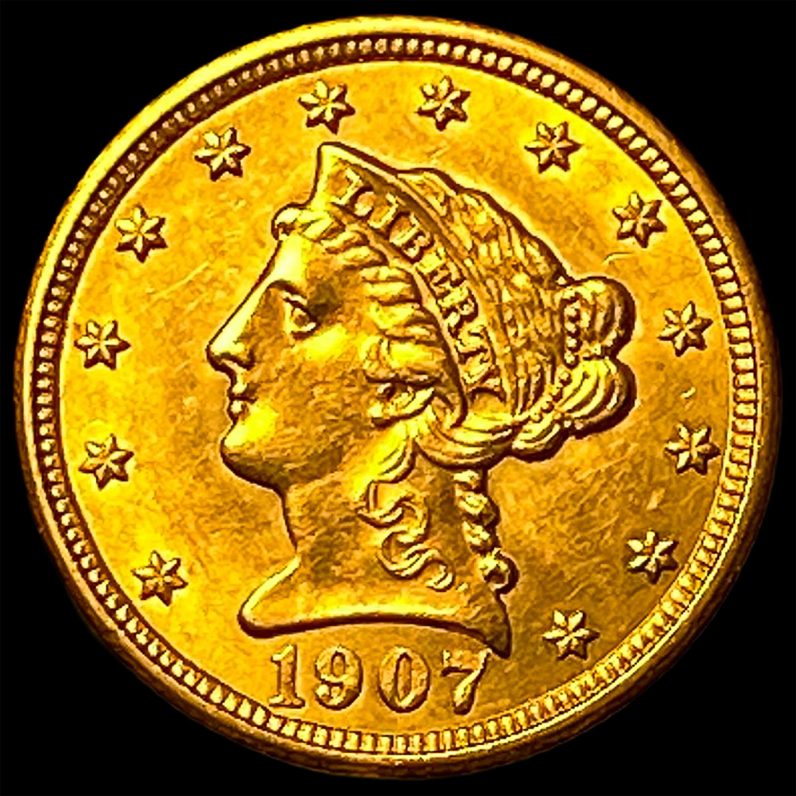 1907 Liberty Head Gold Quarter Eagle $2.50 UNCIRCULATED: 1907 Liberty Head Gold Quarter Eagle $2.50 UNCIRCULATED