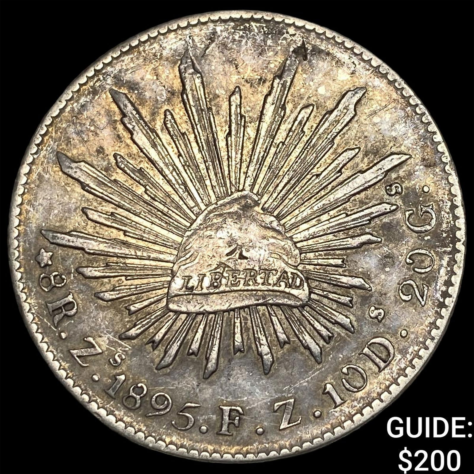 1895 Mexico Silver 8 Reales CLOSELY UNCIRCULATED: 1895 Mexico Silver 8 Reales CLOSELY UNCIRCULATED