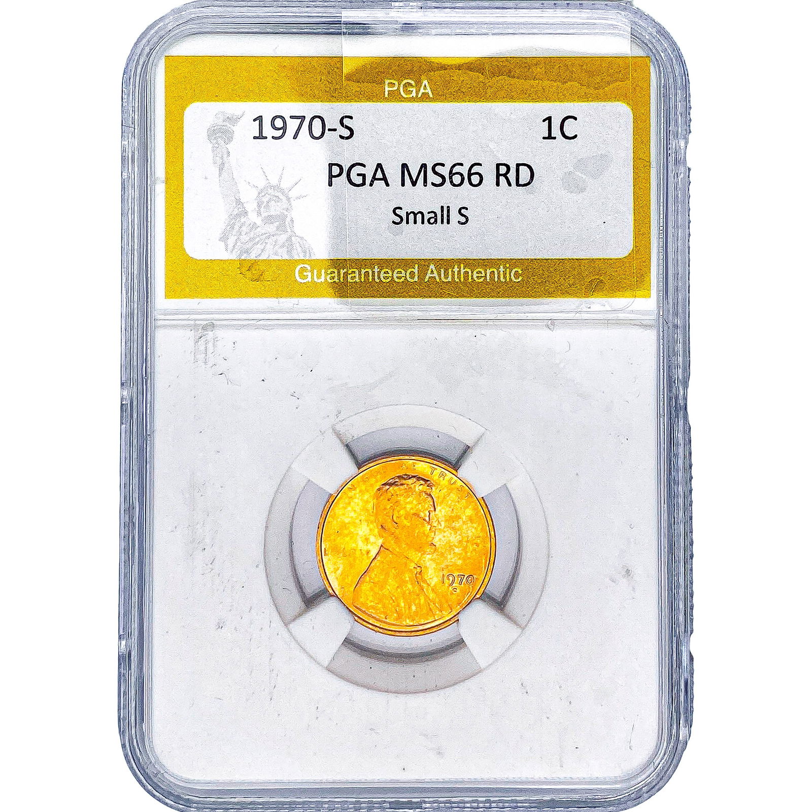 1970-S Lincoln Memorial Cent PGA MS66 RD Small S: 1970-S Lincoln Memorial Cent PGA MS66 RD Small S