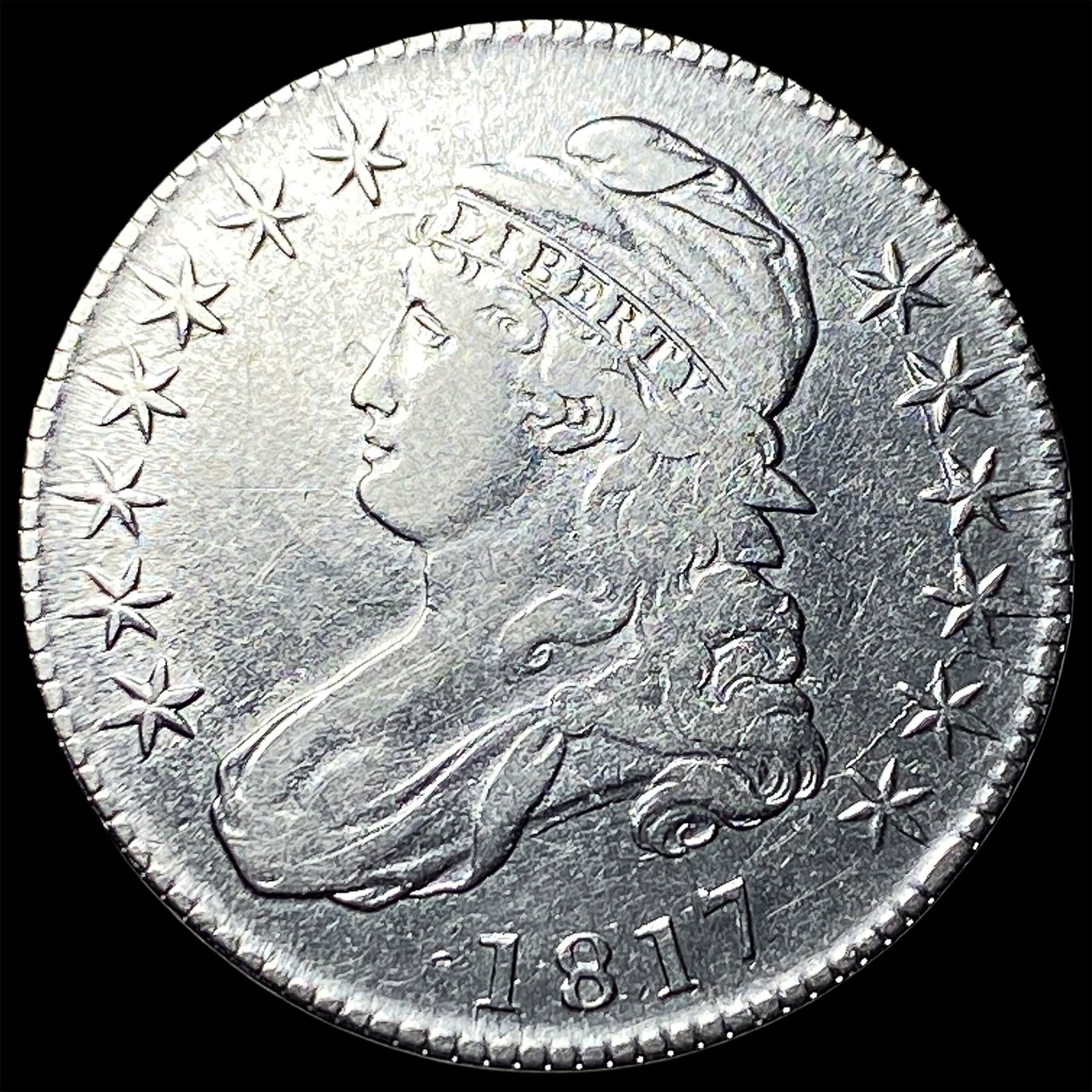 1817 Capped Bust Half Dollar CLOSELY UNCIRCULATED: 1817 Capped Bust Half Dollar CLOSELY UNCIRCULATED