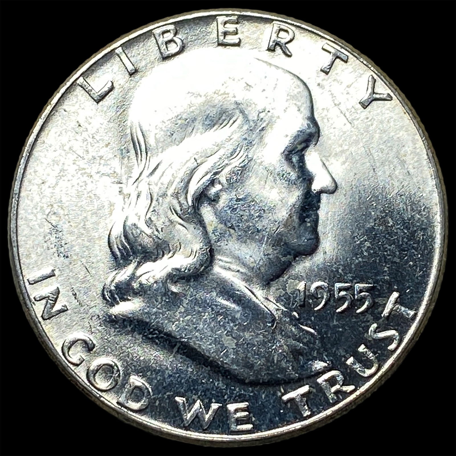1955 Franklin Silver Half Dollar UNCIRCULATED: 1955 Franklin Silver Half Dollar UNCIRCULATED